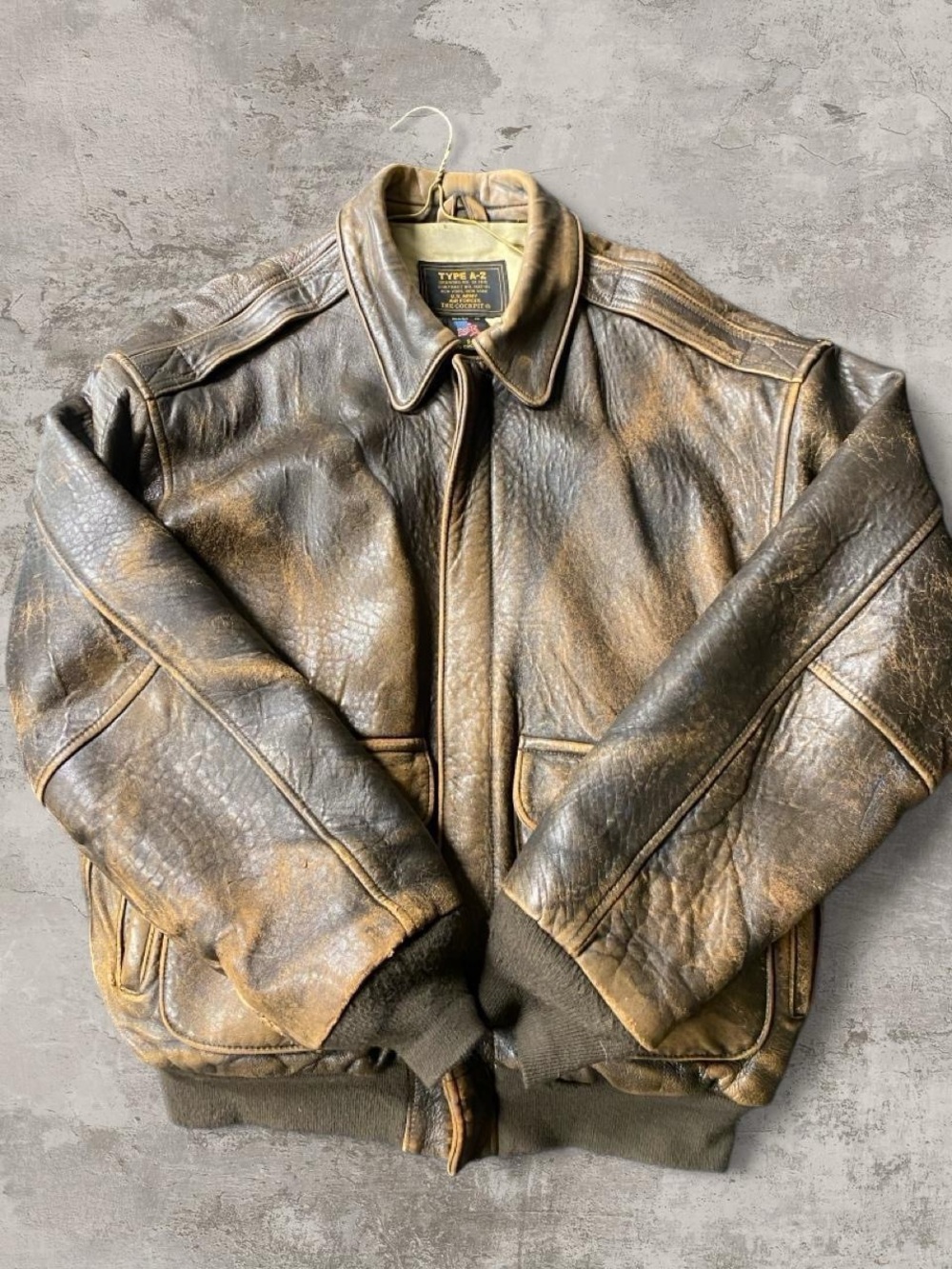 Vintage type A-2 Leather Bomber Jacket - Brown